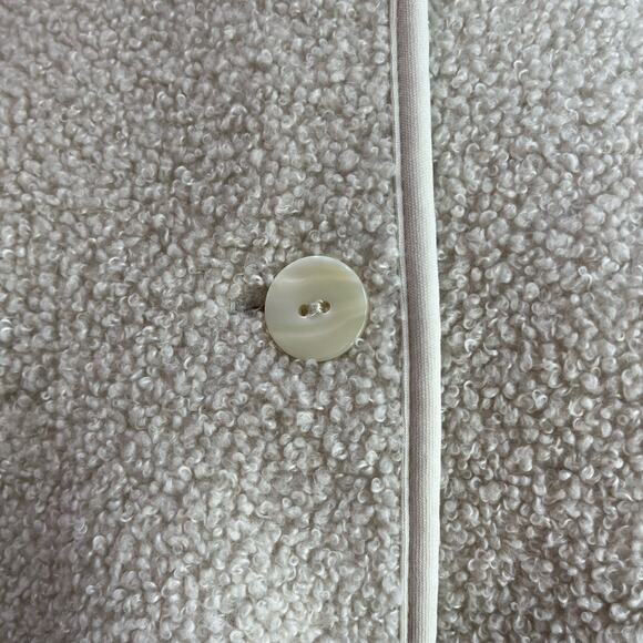 J. Jill Beige Cozy Fluffy Yarn Jacket with Fleece Lining Size Large - Picture 6 of 9